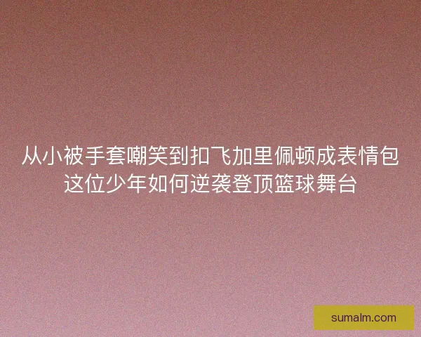 从小被手套嘲笑到扣飞加里佩顿成表情包这位少年如何逆袭登顶篮球舞台